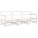 Massief Hout Loungeset Wit | OP = OP | 30% Voordeel, Tuin en Terras, Verzenden, Nieuw, Hout, Loungeset