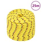 vidaXL Boottouw 14 mm 25 m polypropyleen geel, Verzenden, Nieuw