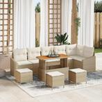 vidaXL Tuinbank Set met kussen 10 pcs Beige en Crème 110 x, Verzenden, Nieuw