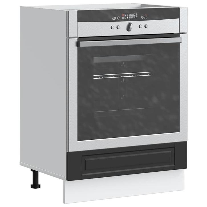 vidaXL Ovenkast Porto bewerkt hout zwart, Huis en Inrichting, Kasten | Overige, Nieuw, Verzenden