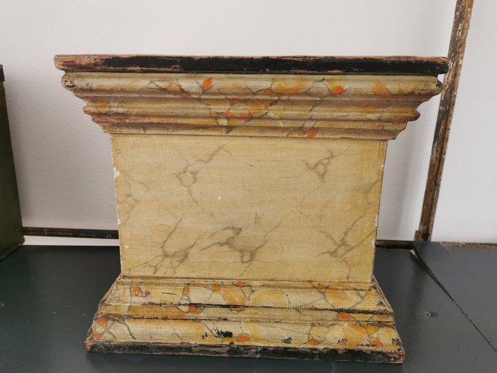 Kist - Hout - handgeschilderd voetstuk, Antiek en Kunst, Curiosa en Brocante