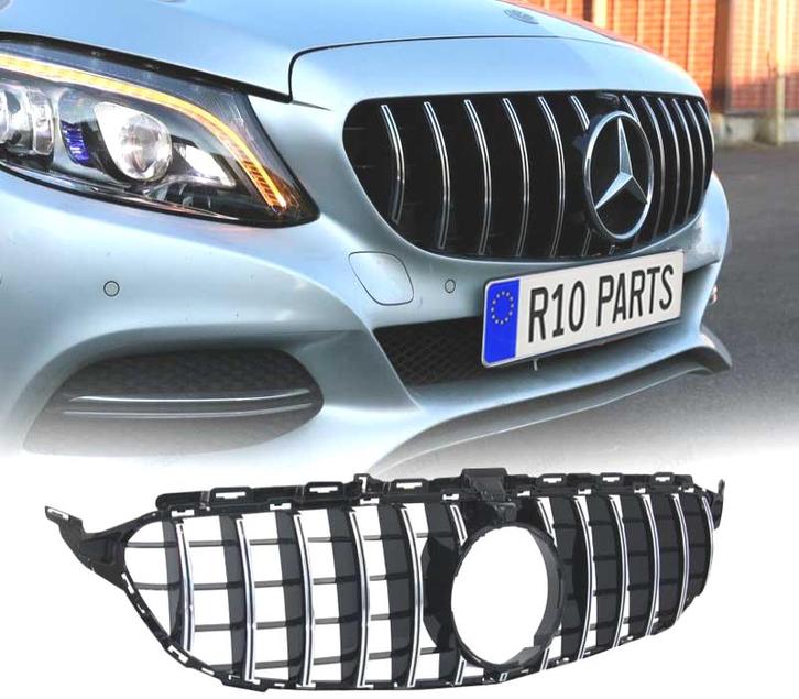 CALANDRE MERCEDES W205 14-18 LOOK AMG GT NOIR CHROMÉ, Auto-onderdelen, Carrosserie, Verzenden