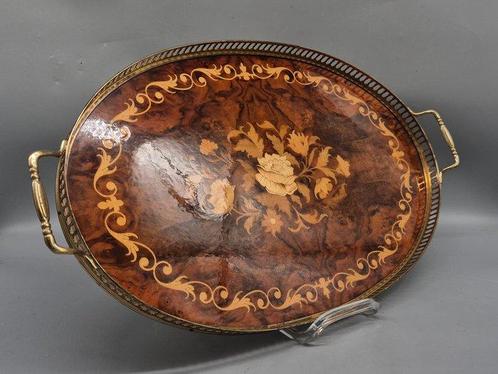 Vintage Serviertablett – florale Dekoration – Italien, um, Antiek en Kunst, Curiosa en Brocante