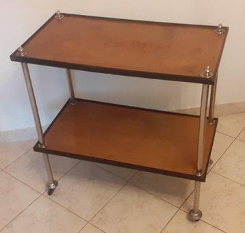 Chariot de service - Avec roues - Acier, Bois - Boîte à, Antiquités & Art, Curiosités & Brocante