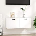 vidaXL Wandkast 80x36,5x35 cm bewerkt hout hoogglans wit, Huis en Inrichting, Kasten | Wandmeubels, Verzenden, Nieuw