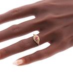 Ring - 18 karaat Geel goud - Parel - Ruby, vintage 1940, Nieuw