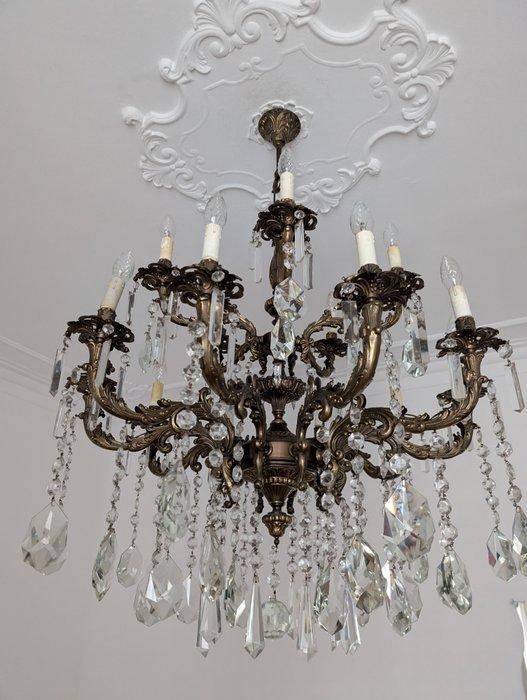 Kroonluchter - Brons, Kristal - Gigantesco 15 lichten, Antiek en Kunst, Antiek | Overige Antiek