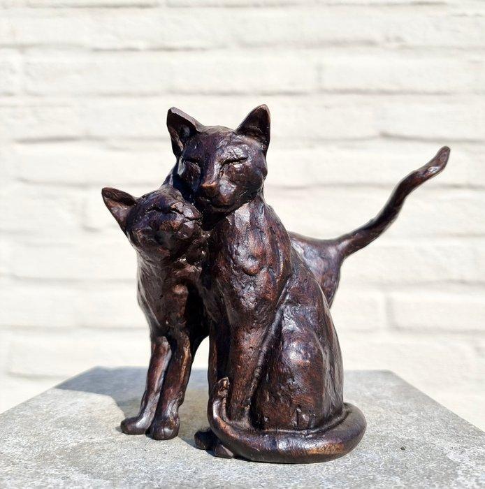 Beeldje - Cuddling cats - Brons, Antiek en Kunst, Curiosa en Brocante