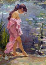 Vladimir Goussev (1957) - Jeune Baigneuse - Etang aux
