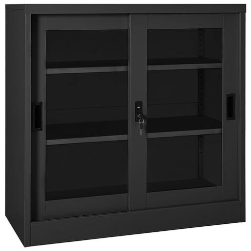 vidaXL Roldeurkast 90x40x90 cm staal antracietkleurig, Huis en Inrichting, Kasten | Overige, Nieuw, Verzenden