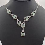 Jade - Collier en jade et acier inoxydable - Collier, Antiek en Kunst