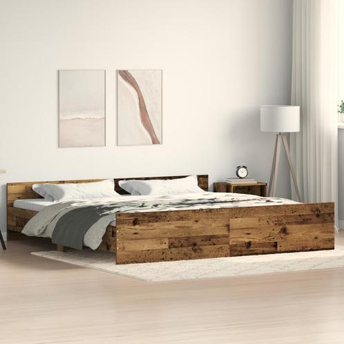 vidaXL Bed Frame Oud Hout 200x200 cm Engineered Hout, Huis en Inrichting, Slaapkamer | Bedden, Nieuw, Verzenden