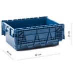 Distributiebak 600x400x250 mm 45L Nestbaar Stapelbaar Blauw, Ophalen of Verzenden