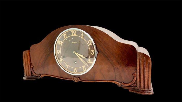 Pendule de cheminée - Junghans - Bois, Laiton, Verre -, Antiquités & Art, Antiquités | Horloges