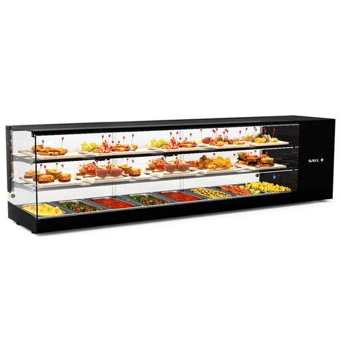 Tapasvitrine | LOGIC | Zwart | 8x 1/3 GN | +2°C/+6°C |, Zakelijke goederen, Horeca | Keukenapparatuur, Nieuw in verpakking, Verzenden