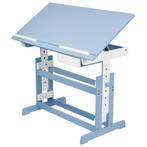 Kinderbureau in hoogte verstelbaar 109x55x63-94cm - blauw, Verzenden