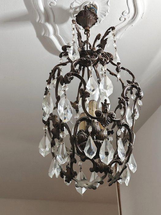 Kroonluchter - Gepatineerd brons - kooi, Antiek en Kunst, Curiosa en Brocante