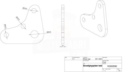 Bevestigingsplaten Iseki (Werktuigen), Zakelijke goederen, Landbouw | Werktuigen, Ophalen of Verzenden