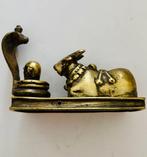 Antique Indian Bronze Sculpture of Nandi and Shiva Lingam -