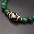 Smaragd, lavasteen - Nectar Dzi armband - Langdurigheid en
