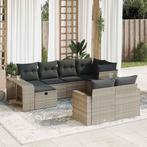 vidaXL 10-delige Loungeset met kussens poly rattan, Verzenden, Nieuw, Loungeset