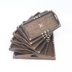 6 Opeenvolgende presenteerbladen - Dienblad (6) - Hout, Been