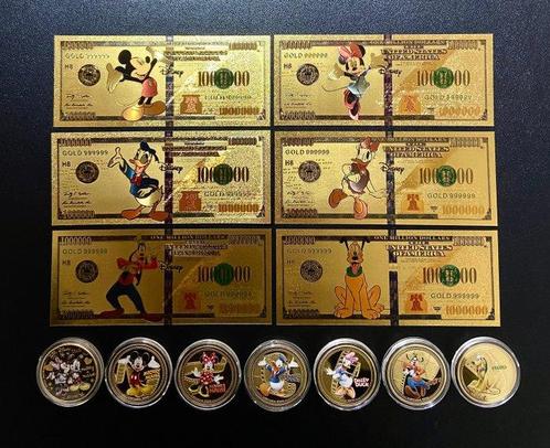 Verenigde Staten. Collection of 13 Gold Plated Medals and, Verzamelen, Disney