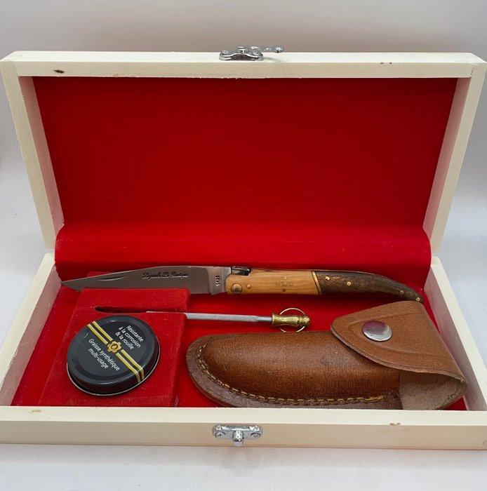 Laguiole - Le Rustique - Tafelmes - Laguiole zakmes in kist, Antiek en Kunst, Antiek | Keukengerei