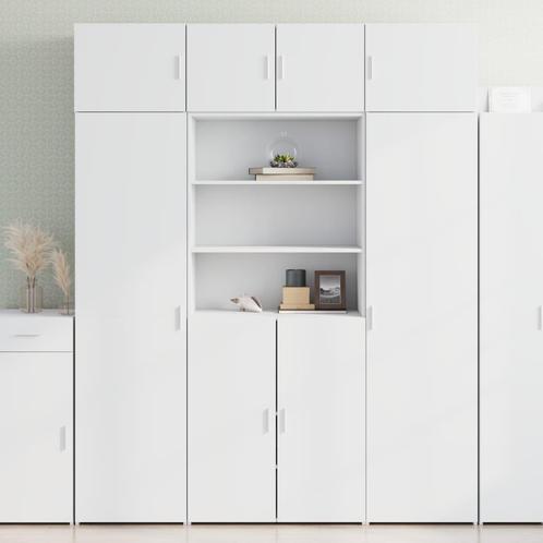 vidaXL Armoire de rangement blanc 80x42,5x225 cm bois, Maison & Meubles, Armoires | Dressoirs, Neuf, Envoi