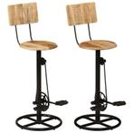 vidaXL Tabourets de bar lot de 2 bois massif de manguier, Verzenden