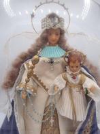 Maagd met kind onder bol - 38,5 cm - Was, Textiel, Glas -