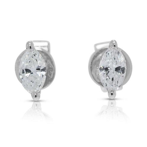 Boucles doreilles - 18 carats Or blanc -  0.50ct. tw., Handtassen en Accessoires, Oorbellen