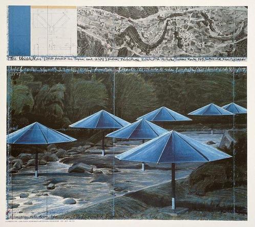 Christo (after) - The Umbrellas (Japan) - Offset lithography, Antiek en Kunst, Kunst | Tekeningen en Fotografie