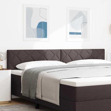 vidaXL Stoffen Hoofdbord Geometric Handmatig Donkerbruin 200, Verzenden