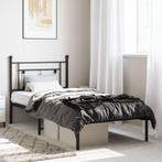 vidaXL Cadre de lit métal avec tête de lit noir 100x190, Verzenden