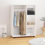 vidaXL Kledingkast 80x40x110 cm bewerkt hout hoogglans wit, Huis en Inrichting, Kasten | Kleerkasten, Verzenden, Nieuw