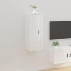vidaXL Tv-wandmeubel 40x34,5x100 cm hoogglans wit, Huis en Inrichting, Kasten |Televisiemeubels, Verzenden, Nieuw