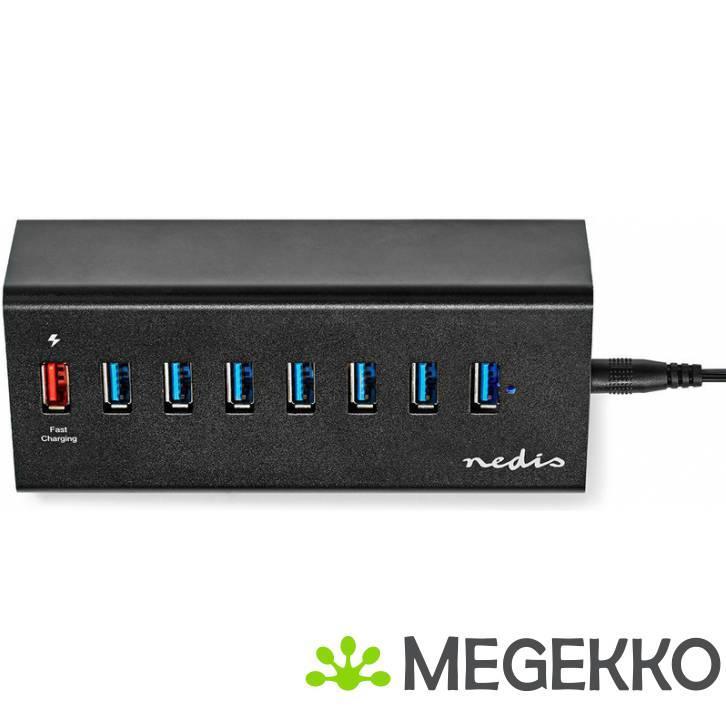 Nedis USB-Hub 8-Poorts USB 3.0 met Externe Voeding QC3.0, Computers en Software, USB Sticks, Nieuw, Verzenden