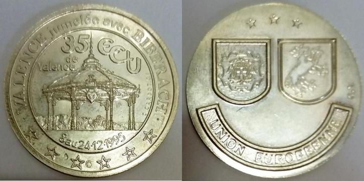 France Frankreich 26 Drôme Valence Ecu Von Stadt 35 Ecu 1.., Postzegels en Munten, Munten | Europa | Euromunten, België, Verzenden