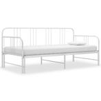 vidaXL Slaapbank uittrekbaar metaal wit 90x200 cm, Huis en Inrichting, Verzenden, Nieuw