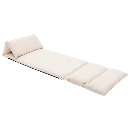 vidaXL Vloerstoel inklapbaar microvezel crème, Huis en Inrichting, Zetels | Zetels en Chaises Longues, Nieuw, Verzenden
