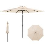 2dekans | Coast Terrasparasol 303 cm Beige – Kantelbare, Tuin en Terras, Ophalen of Verzenden, Nieuw