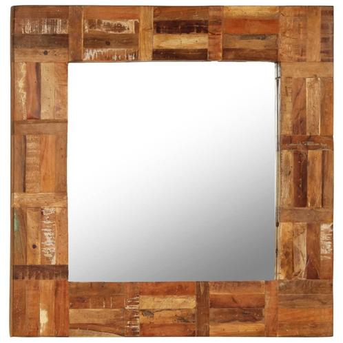 vidaXL Wandspiegel 60x60 cm massief gerecycled hout, Huis en Inrichting, Woonaccessoires | Spiegels, Nieuw, Verzenden