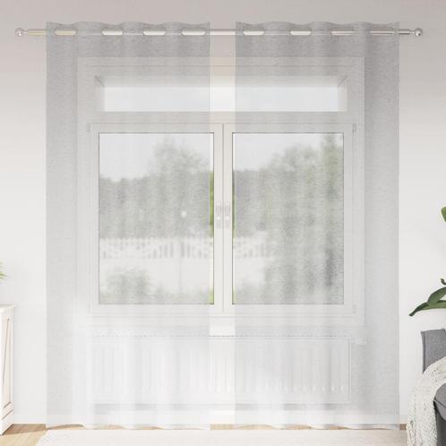 vidaXL Gordijnen met gordijnen 2 pcs Lichtgrijs 140 x 260 cm, Huis en Inrichting, Stoffering | Gordijnen en Lamellen, Nieuw, Verzenden