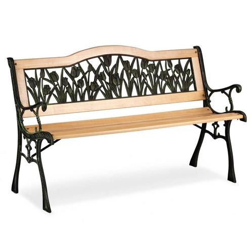 Tuinbank - 123,5 x 74 x 48 cm  - houten parkbank, Tuin en Terras, Tuinbanken, Nieuw, Ophalen of Verzenden