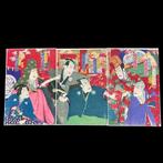 Nishiki-e met kabuki-acteurs - houtsnede - Utagawa Kunisada