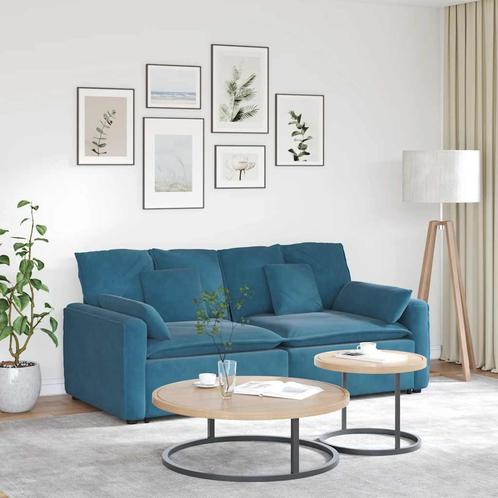 vidaXL Modulaire bank met kussens blauw, Huis en Inrichting, Zetels | Voetbanken en poefs, Nieuw, Verzenden