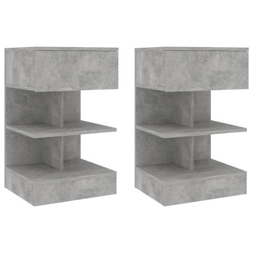 vidaXL Nachtkastjes 2 st 40x35x65 cm spaanplaat betongrijs, Huis en Inrichting, Slaapkamer | Nachtkastjes, Nieuw, Verzenden