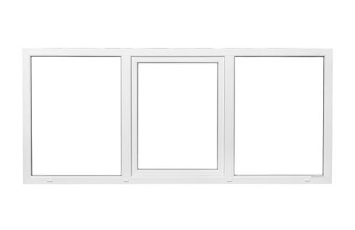 Kunststof Raamkozijn vast-draaikiep-vast b.300 x h.110., Doe-het-zelf en Bouw, Glas en Ramen, Dubbelglas, Nieuw, Gevelraam of Ruit