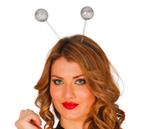 Haarband Bollen Zilveren Glitter, Verzenden, Nieuw